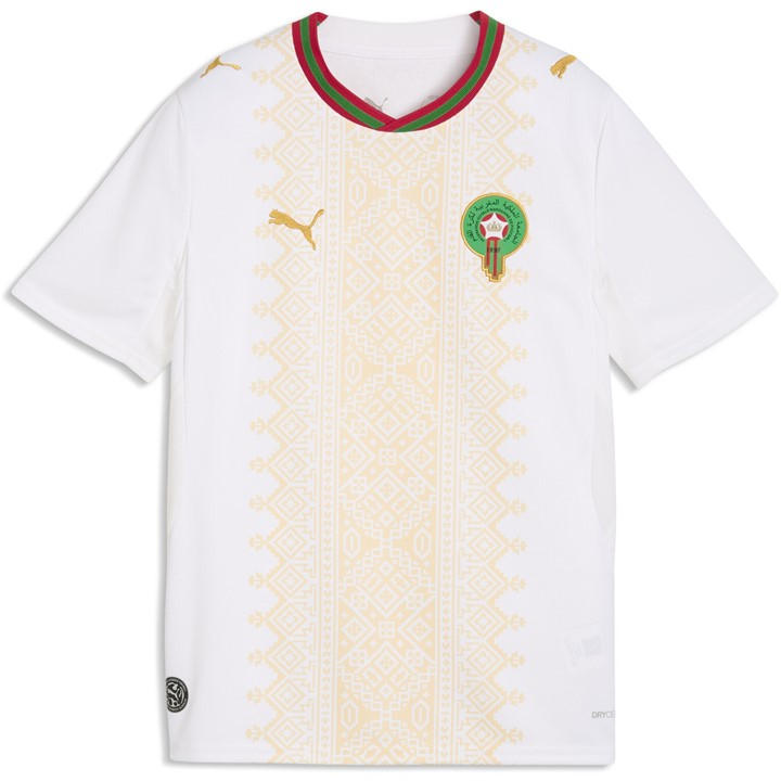 Morocco   Kids  Kids  Away Shirt World Cup 2026, Football by Puma in Size 7 - 8 Years, Sports Direct