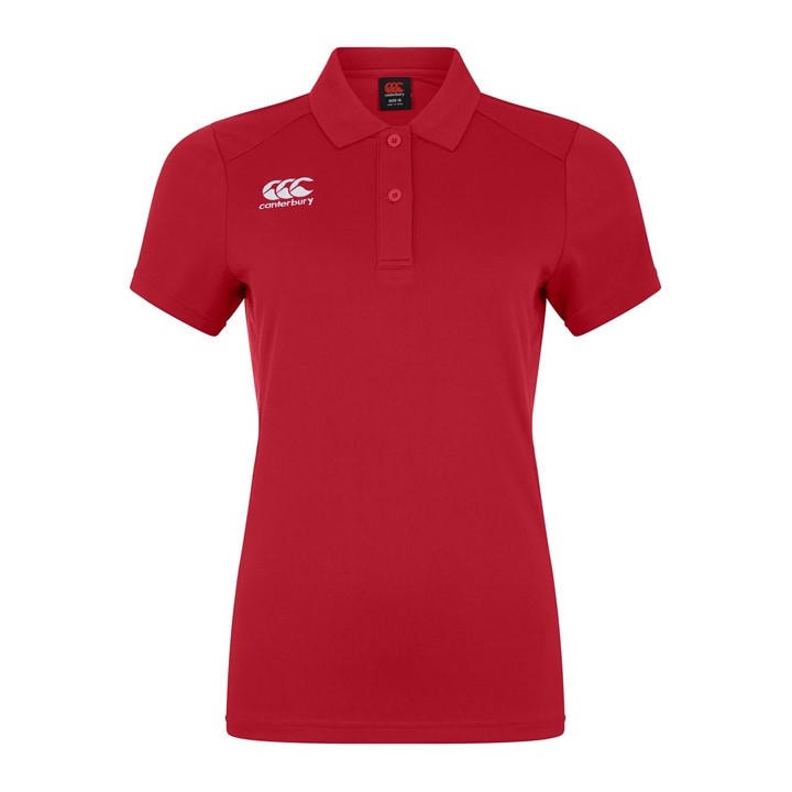 Canterbury Women's Red Club Dry Polo Top Size 18