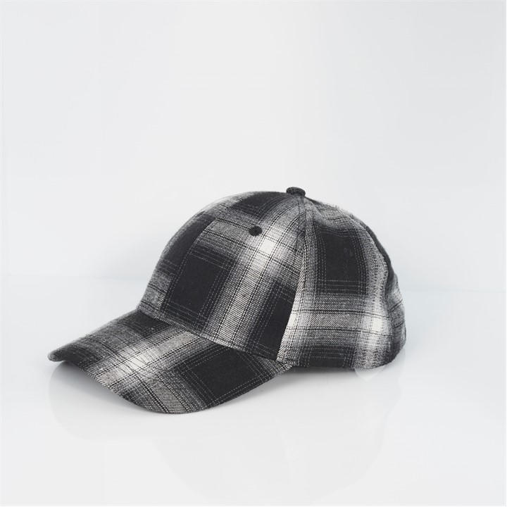Brave Soul Men's Black Checked Cap in Size Mens, Sports Direct
