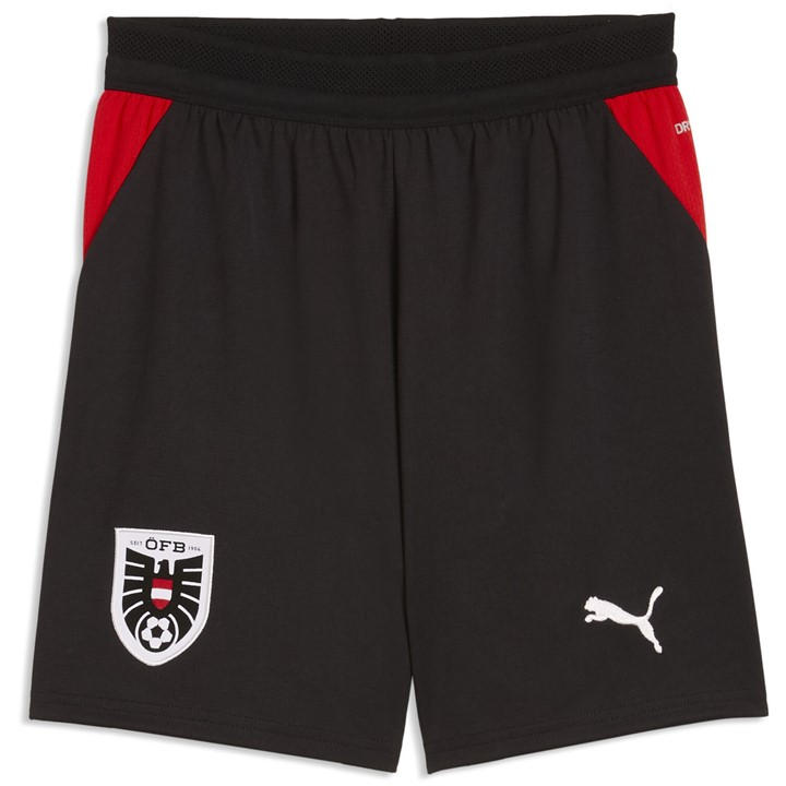 Puma  Kids Black Austria Home Shorts World Cup 2026  in Size 9 - 10 Years, Sports Direct