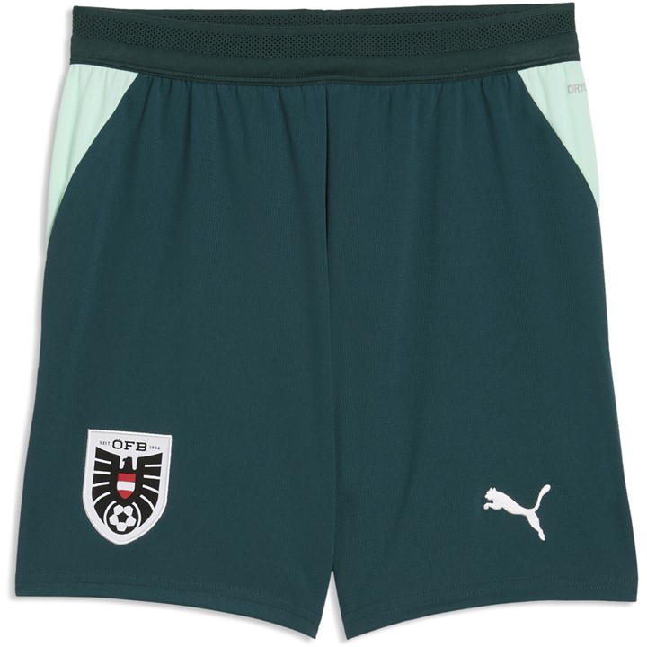 Puma  Kids Green Kids Austria Away Shorts World Cup 2026™ in Size 13 - 14 Years, Sports Direct