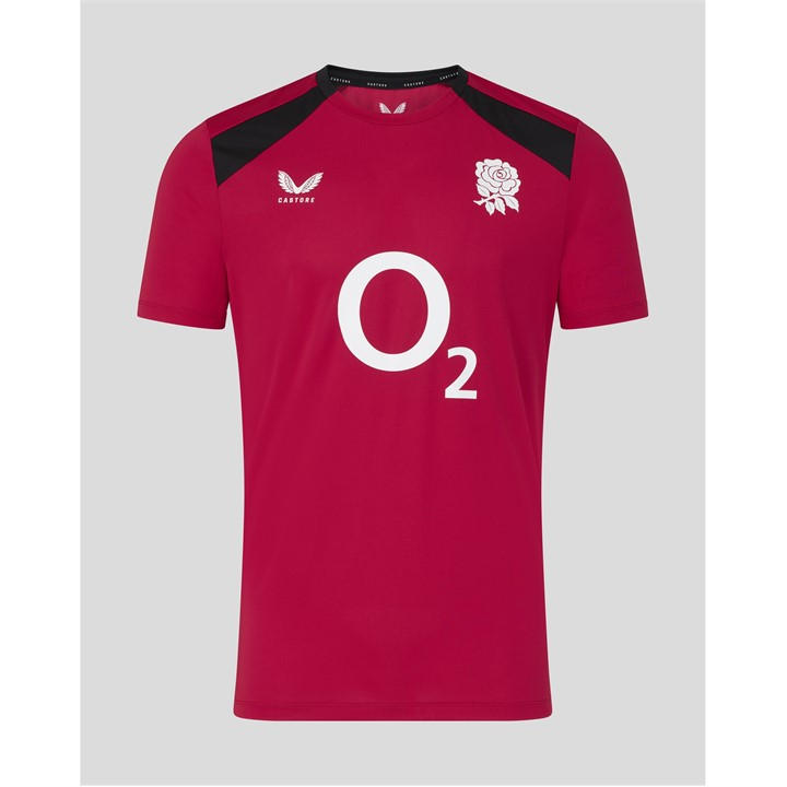 England  Men's   Rugby 2026 Short Sleeve Performance T-Shirt, Football by Castore in Size L, Sports Direct