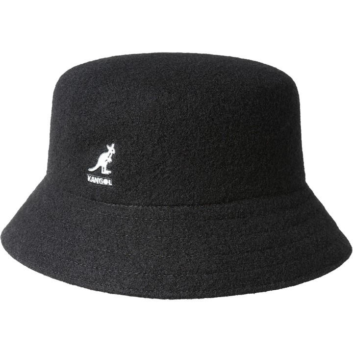Kangol  Black Wool Lahinch Seamless Knitted Bucket Hat in Size S - M, Sports Direct