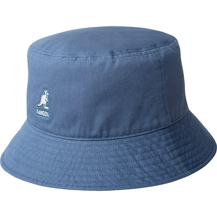 Kangol  Blue  Washed Bucket Hats in Size M - L, Sports Direct