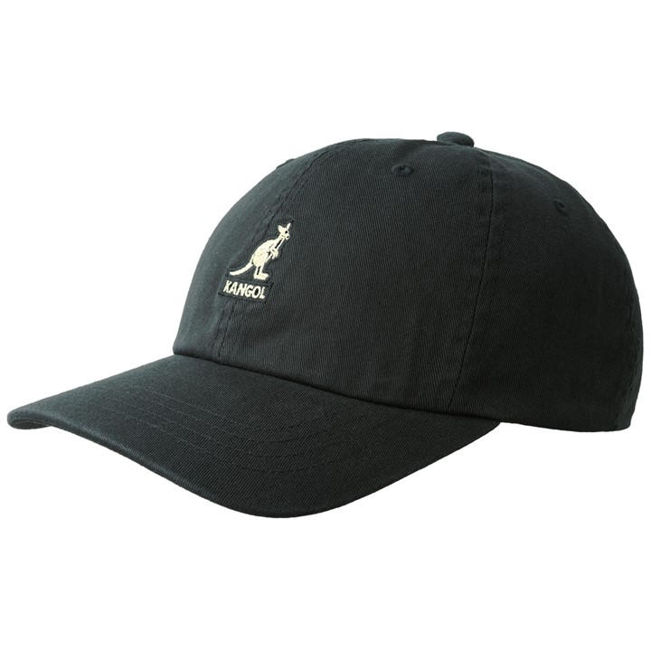 Kangol  Black  Washed Baseball Cap in Size Mens, Sports Direct