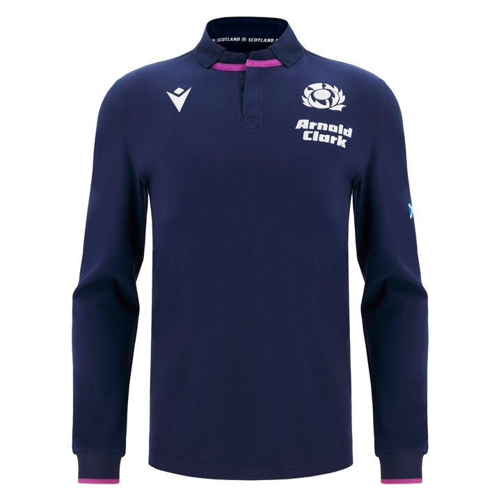 Scotland  Men's   Rugby Long Sleeve Home Shirt 2025 , Football by Macron in Size M, Sports Direct