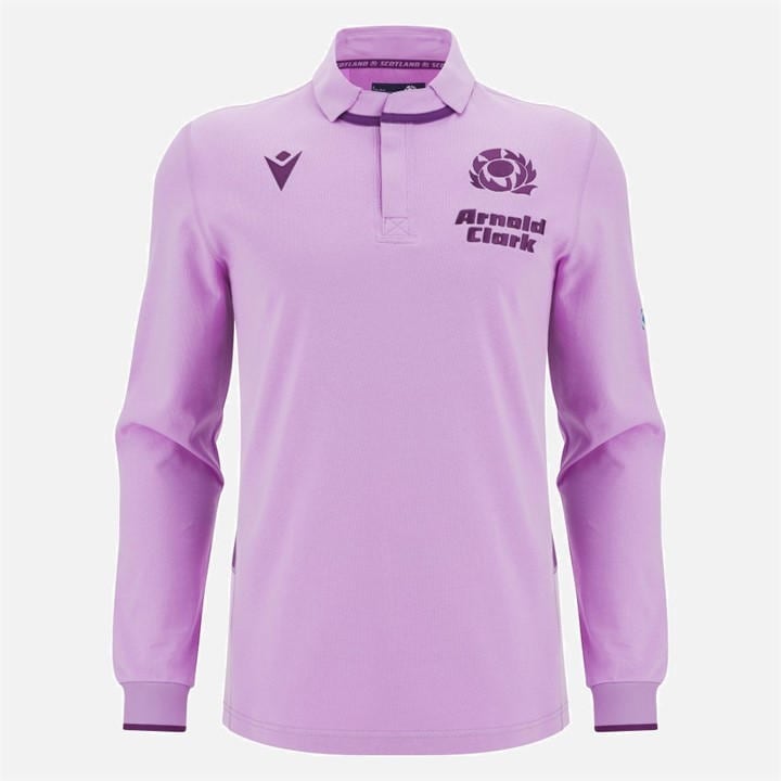 Macron Men's White Scottish Rugby World Cup Long Sleeve Away Shirt 2025  in Size 2XL, Sports Direct