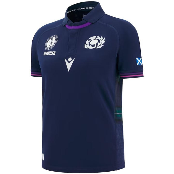 Macron Women's Blue Scottish Rugby World Cup Home Shirt 2025 in Size 14, Sports Direct