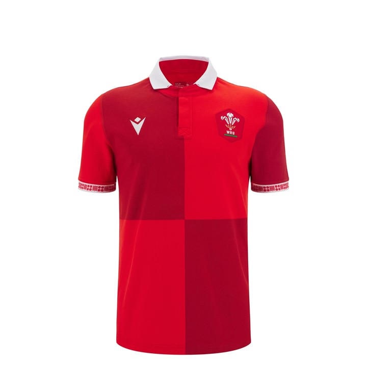 Wales  Boys   Rugby Home Shirt 2025 , Football by Macron in Size 9 - 10 Years, Sports Direct
