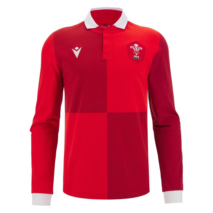 Wales  Men's   Rugby Long Sleeve Home Shirt 2025 , Football by Macron in Size M, Sports Direct