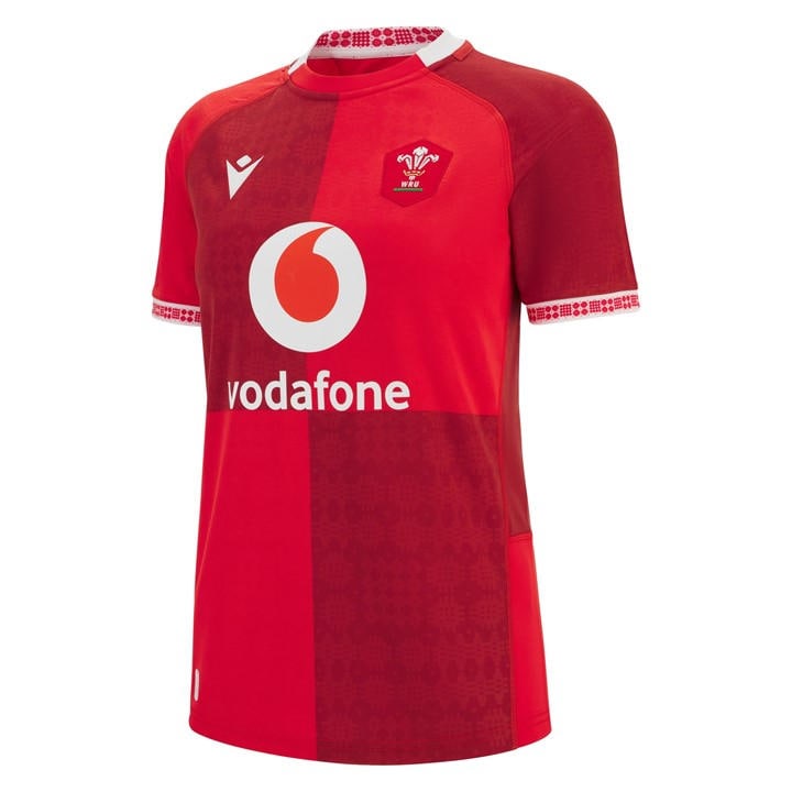 Wales  Women's   Rugby Home Shirt 2025, Football by Macron in Size 18, Sports Direct