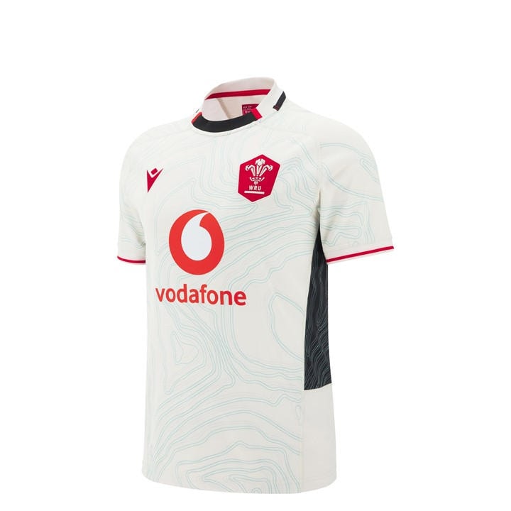 Macron White/Blk/Red Wales Rugby Union Away Shirt 2025 Juniors - 7-8 (S) - Image 3