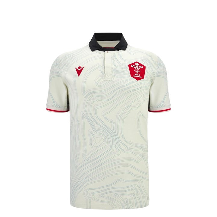 Macron White/Blk/Red Wales Rugby Union Away Shirt 2025 Juniors - 7-8 (S) - Image 2