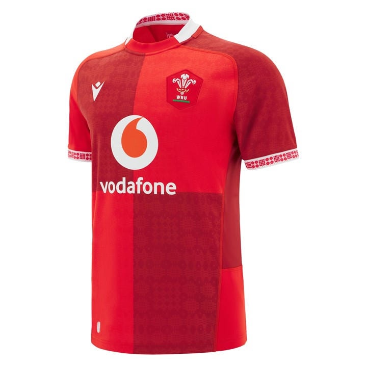 Wales  Men'   Rugby Union Home Shirt 2025 , Football by Macron in Size S, Sports Direct