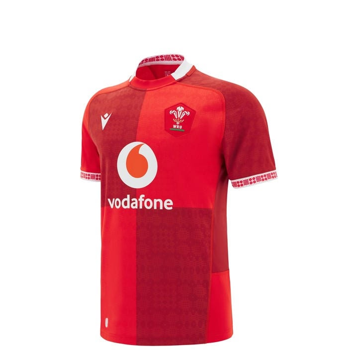 Wales  Boys   Rugby Home Shirt 2025 , Football by Macron in Size 13 - 14 Years, Sports Direct