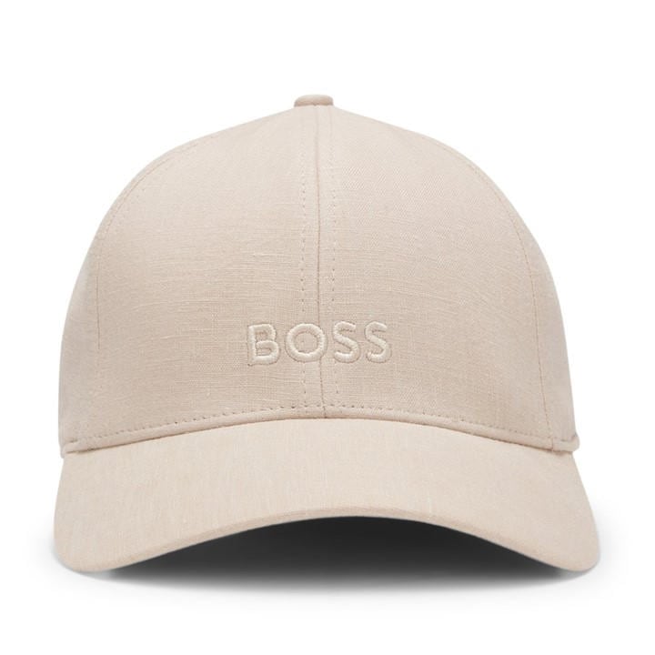 Boss Men's Brown Linen Baseball Cap With Iconic Logo Detail in Size Mens, Sports Direct