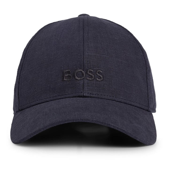 Boss Men's Blue Linen Baseball Cap in Size Mens, Sports Direct