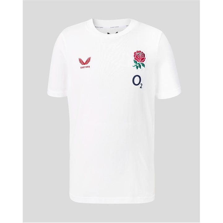 England  Boys  Kids  Rugby 2026 Short Sleeve Performance T-Shirt, Football by Castore in Size 11 - 12 Years, Sports Direct