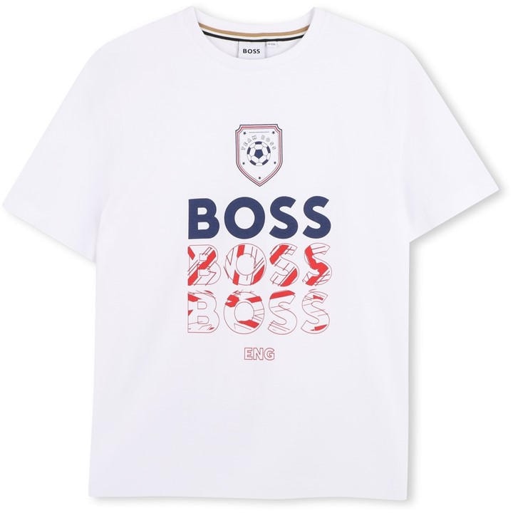 England  Boys  Kids'  Crew Neck T-Shirt, Football by Boss in Size 5 - 6 Years, Sports Direct