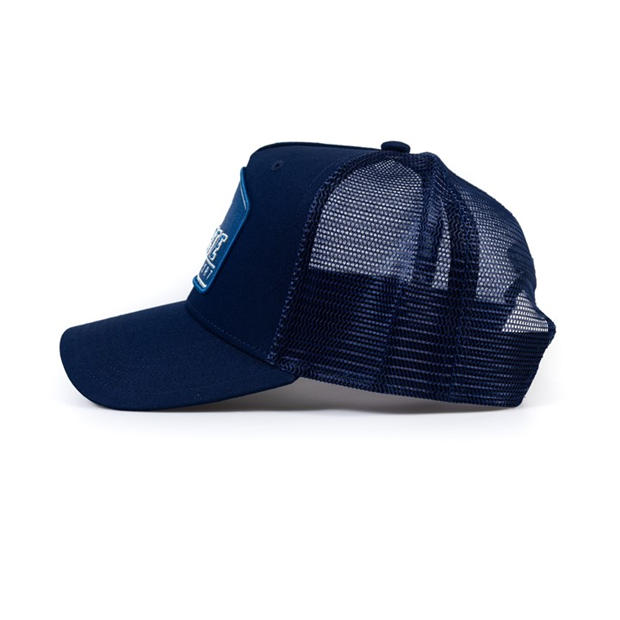 Navy/Grey - Societe Noir - Men's Sport Plate Trucker Cap
