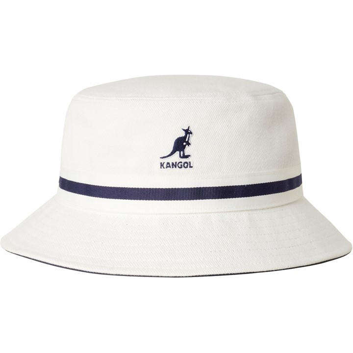 Kangol  White Stripe Bucket Hat in Size L-XL, Sports Direct