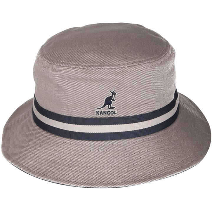 Kangol  Grey Stripe Bucket Hat in Size L-XL, Sports Direct