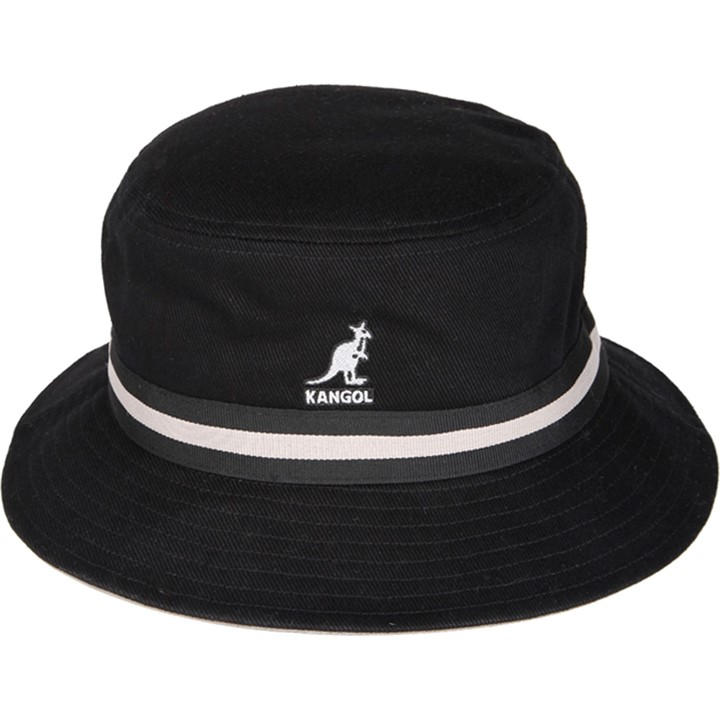 Kangol  Black Stripe Bucket Hat in Size L-XL, Sports Direct