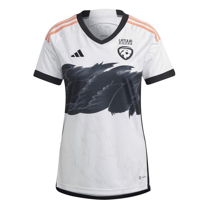Adidas Women' White Latvia Away Shirt 2023 in Size S, Sports Direct