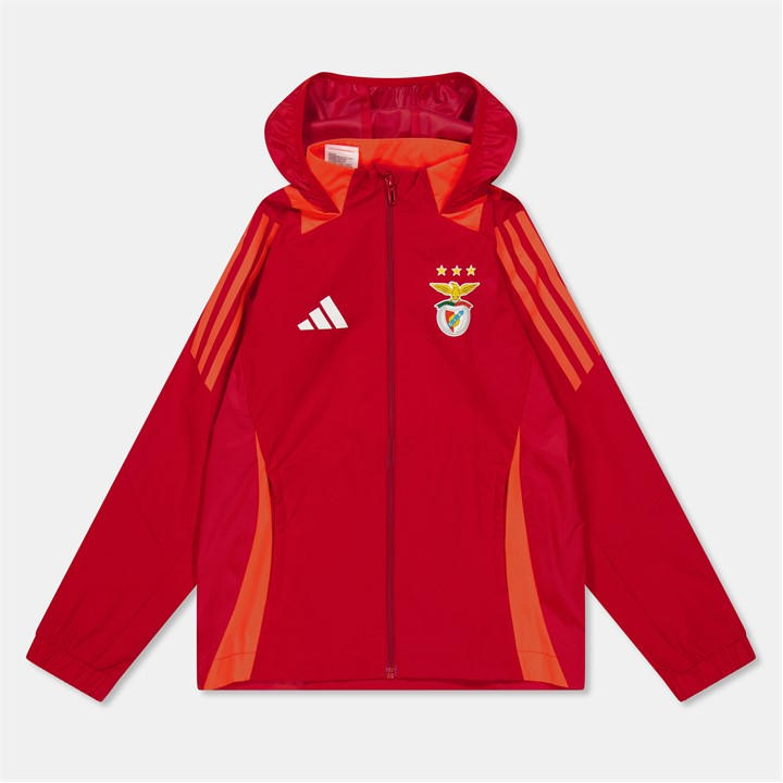 Benfica   Kids   Rain Coar 24/25, Football by adidas in Size 13 - 14 Years, Sports Direct
