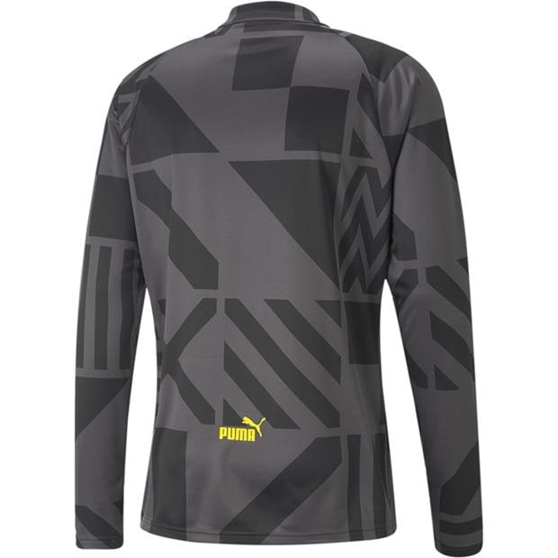 Black/Yellow - Puma - Mcfc Prematch Sweat Drill Top Mens