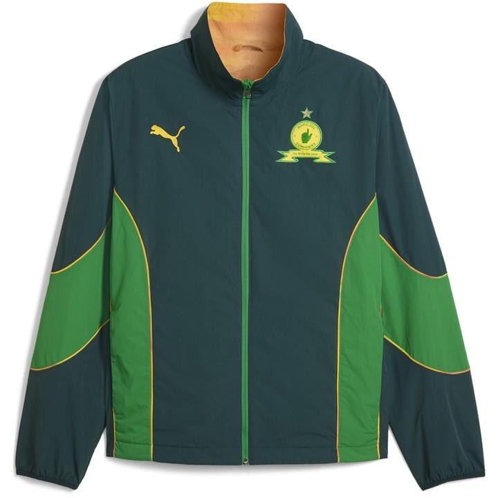 Puma Men's Green Mamelodi Sundowns Rain Anorak Jacket in Size XL, Sports Direct