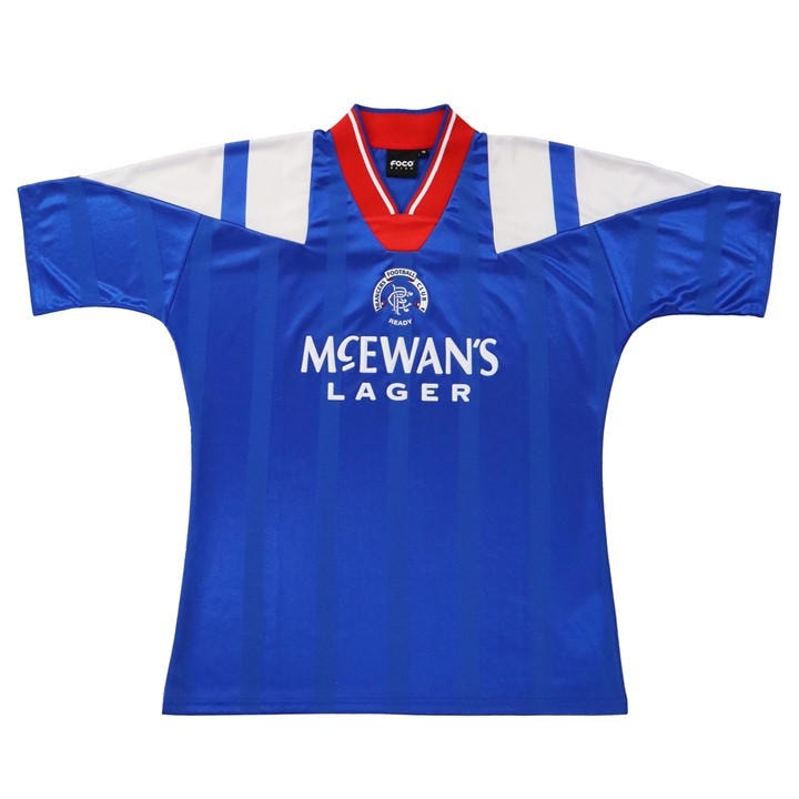 Rangers  Men's  Licensed Retro Football Shirt , Football by Team in Size M, Sports Direct