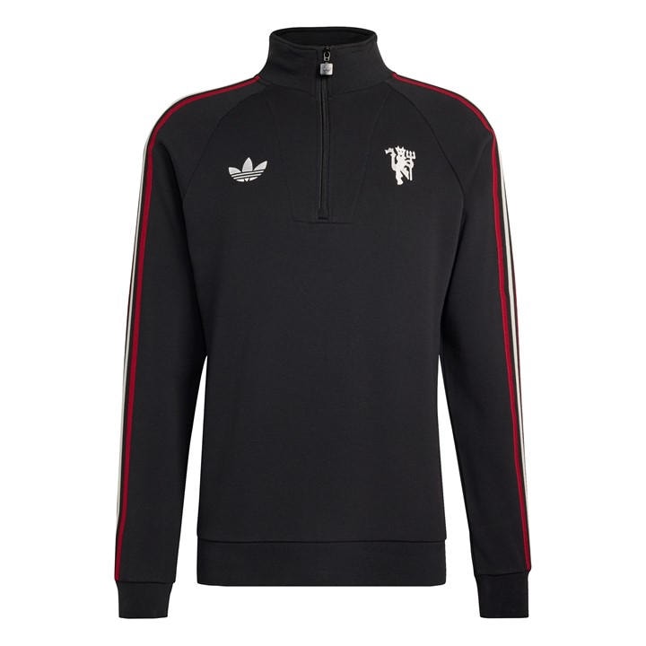 Manchester United  Men's   Originals Half Zip Jumper, Football by adidas in Size L, Sports Direct