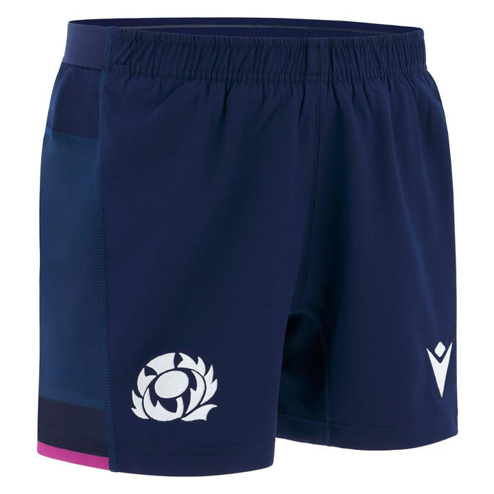 Macron Men's White Scotland Rugby Home Shorts 2025 Adults 3XL