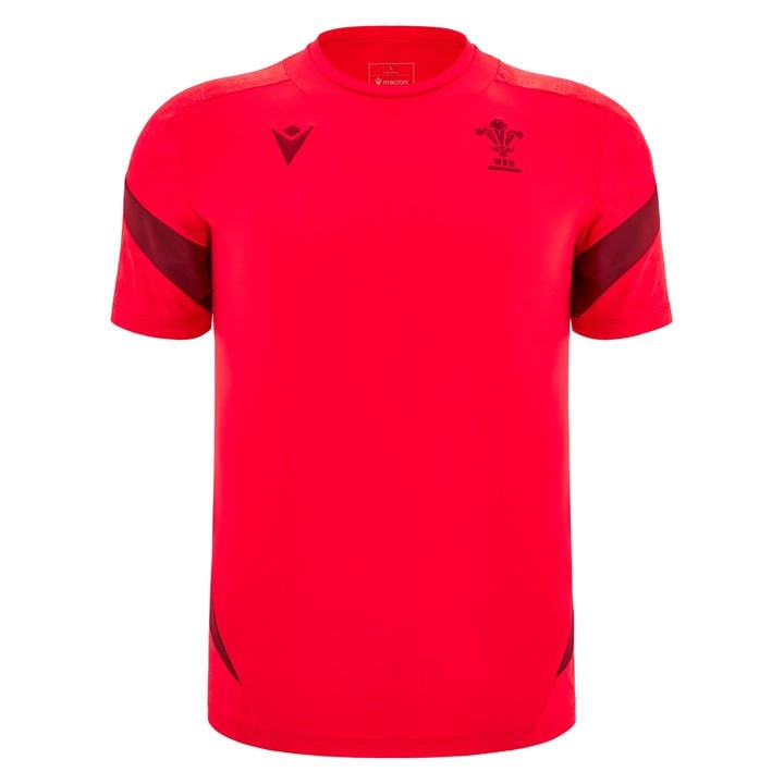 Wales  Men'   Rugby Training Shirt 2025 , Football by Macron in Size S, Sports Direct