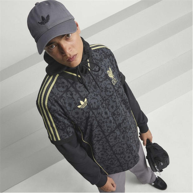 Black/Gold - adidas - Men's Liverpool Licensed T-Shirt