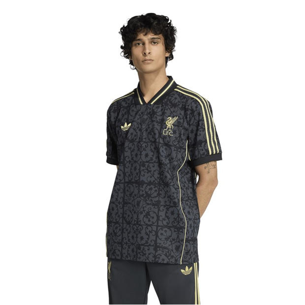 Black/Gold - adidas - Men's Liverpool Licensed T-Shirt
