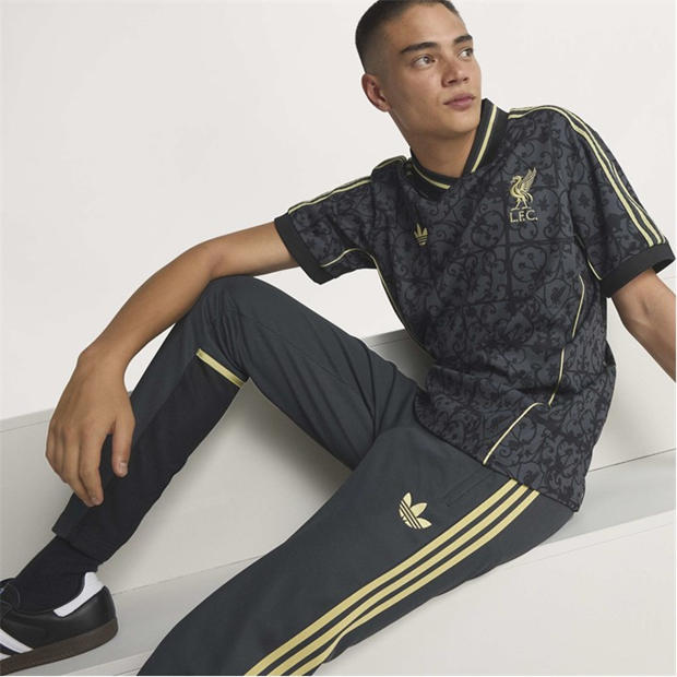 Black/Gold - adidas - Men's Liverpool Licensed T-Shirt