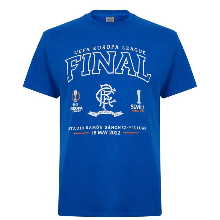 Rangers  Men's   Europa League Final T-Shirt, Football by Castore in Size M, Sports Direct