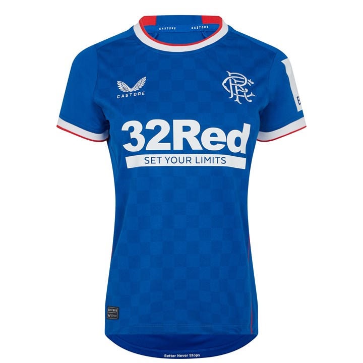 Rangers  Women's   Home Shirt 2022/2023, Football by Castore in Size 12, Sports Direct