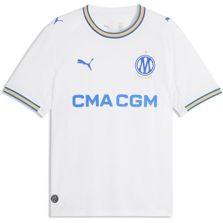 Puma Men' White Olympique Home Shirt 2026/27 in Size S, Sports Direct