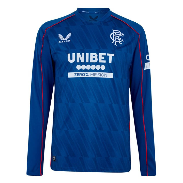 Rangers  Men's   Home Long Sleeve Shirt 24/25 , Football by Castore in Size 2XL, Sports Direct