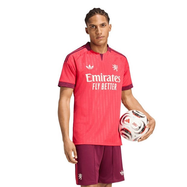 Pink/White - adidas - Olympique Away Shirt 2026/27 Mens