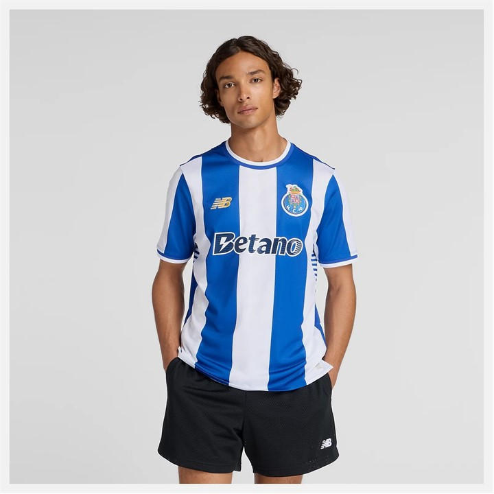 New Balance Men's Blue Porto Home Shirt 2025 2026  in Size M, Sports Direct