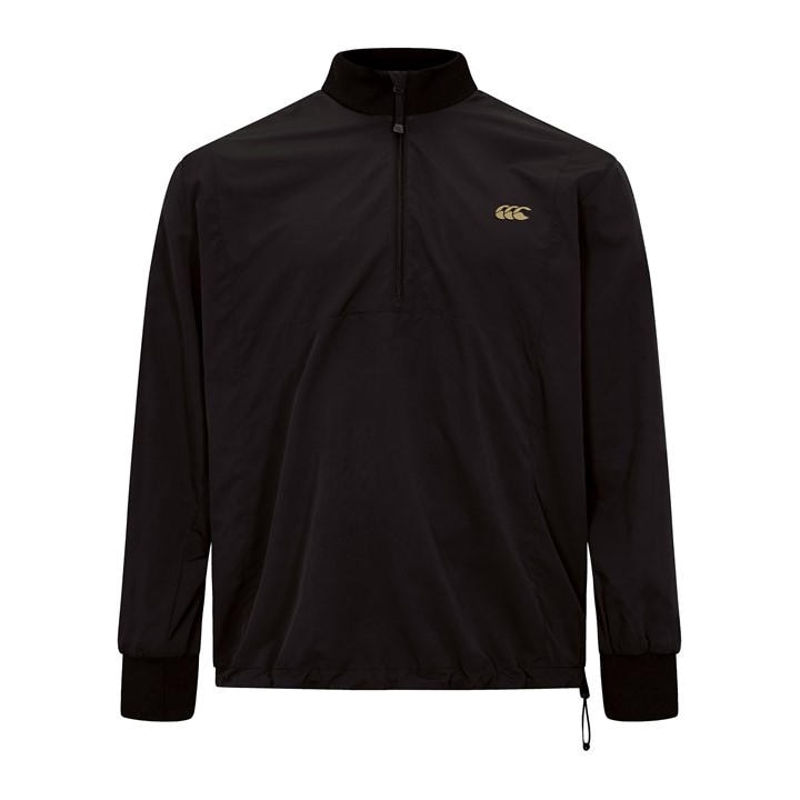 Canterbury Men' Black Tempo+ Breakdown Contact Quarter-Zip Long Sleeve Performance Rugby Jacket in Size S, Sports Direct