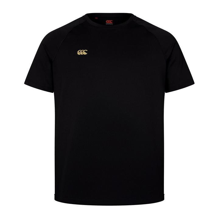 Canterbury Men's Black Tempo+ Short-Sleeve Performance T-Shirt in Size M, Sports Direct