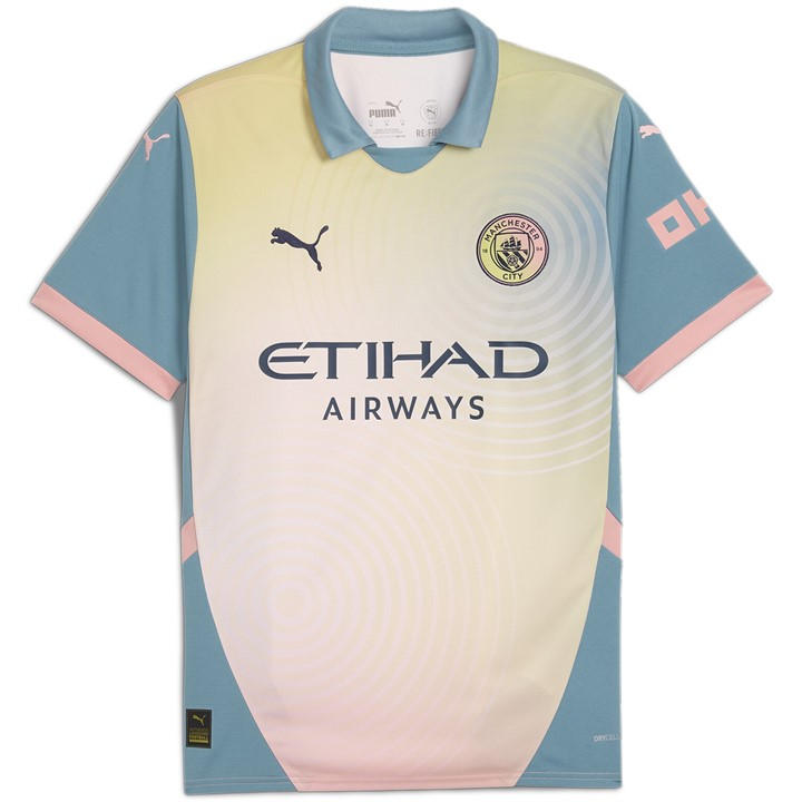 Puma Men's Blue Manchester City Fc Fourth Shirt 2024 2025 Adults Large