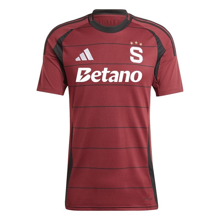 Adidas Men's Red Sparta Prague Home Shirt 2024 2025  in Size 2XL, Sports Direct