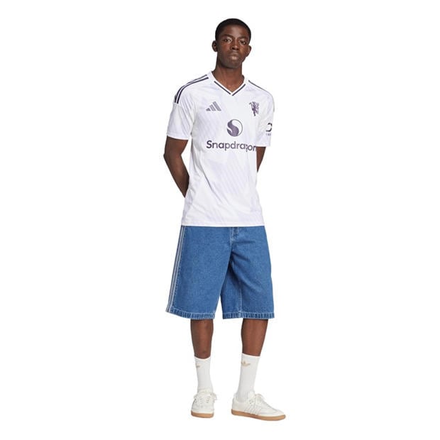 White - adidas - Manchester United Away Football Shirt 2025 2026 Adults