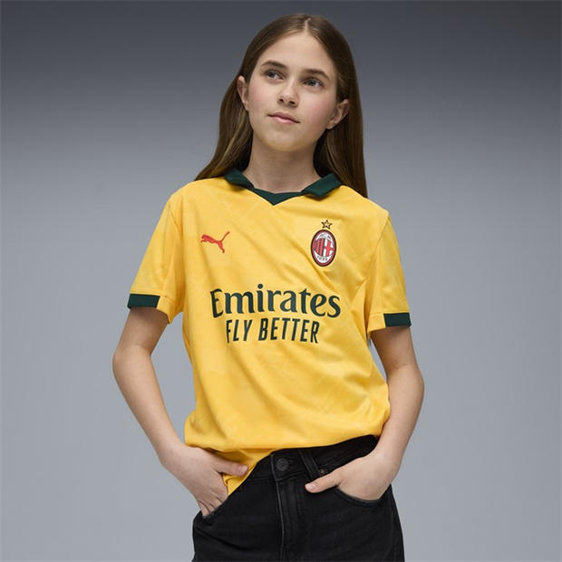 Yellow/Green - Puma - AC Milan Third Shirt 2025 2026 Juniors